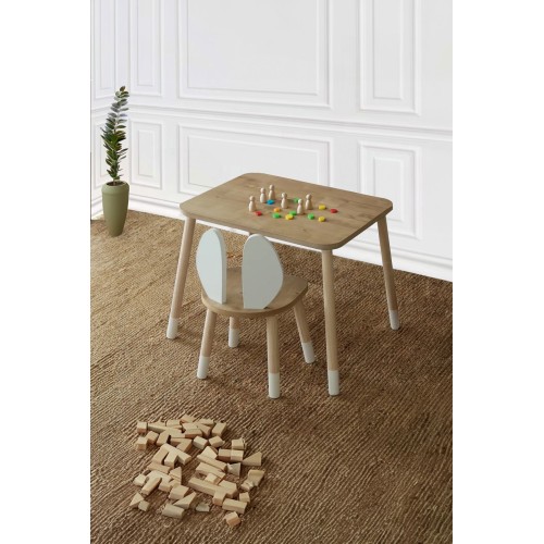 Bee Smart MS-06-1 Safir Beyaz Kanguru Set (1 Masa 1 Sandalye)